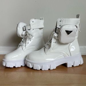 White Vinyl Boots